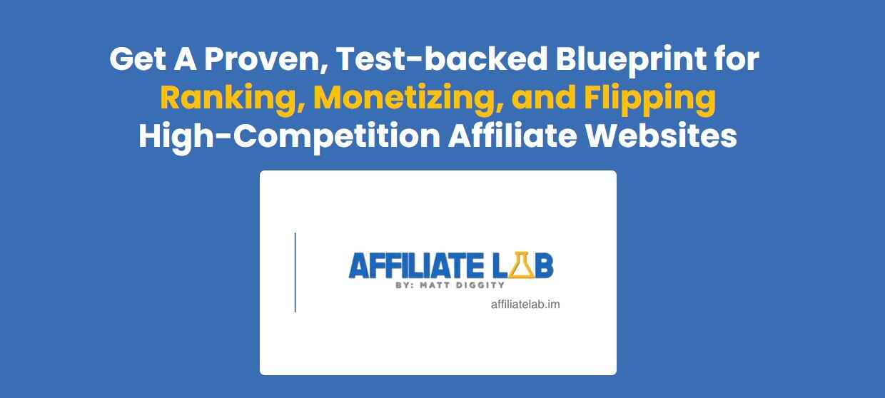 A screen shot of Affiliate Lab Homepage