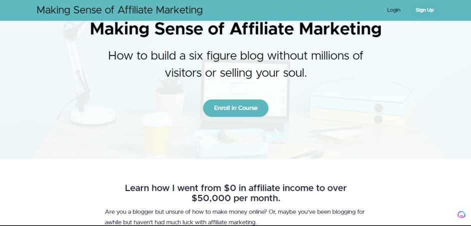A screen shot of Making sense of Affiliate Marketing homepage