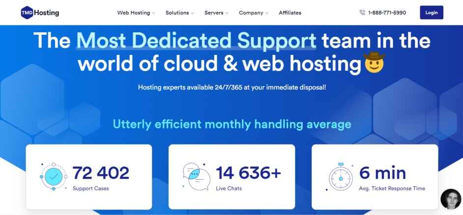  TMDHosting support screenshot
