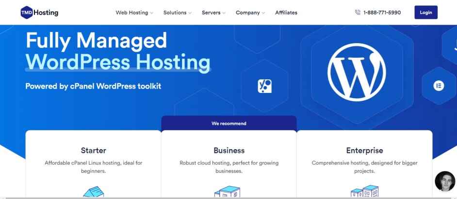 TMD WordPress hosting Plans Screenshot