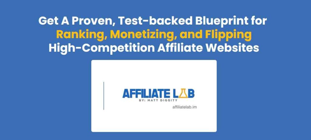 A screen shot of Affiliate Lab Homepage