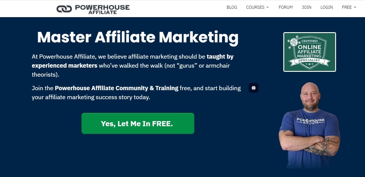 A screen shot of Powerhouse Affiliate Homepage