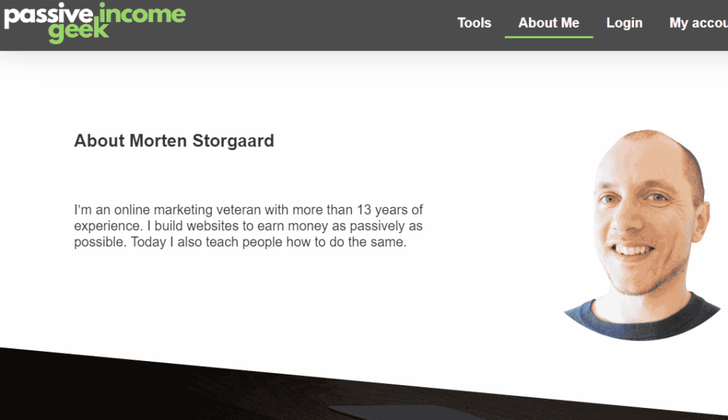 A screen shot of Passive income geek Course creator