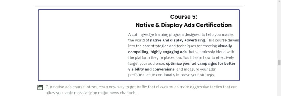 Powerhouse Affiliate Native & Display Ads Certification Screenshot