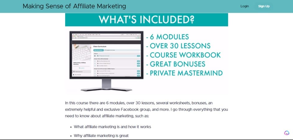 Making Sense of Affiliate Marketing course Components