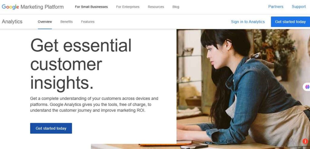Google Analytics Screen shot